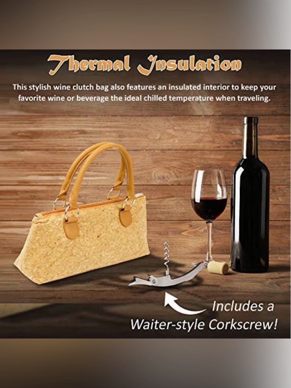 Primeware Sassy Insulated Cork Wine Clutch